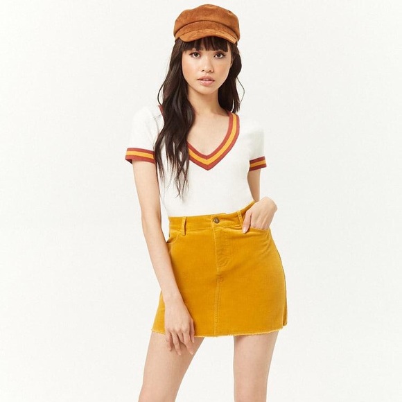 Forever 21 Dresses & Skirts - FOREVER 21 Corduroy Mustard Mini Skirt